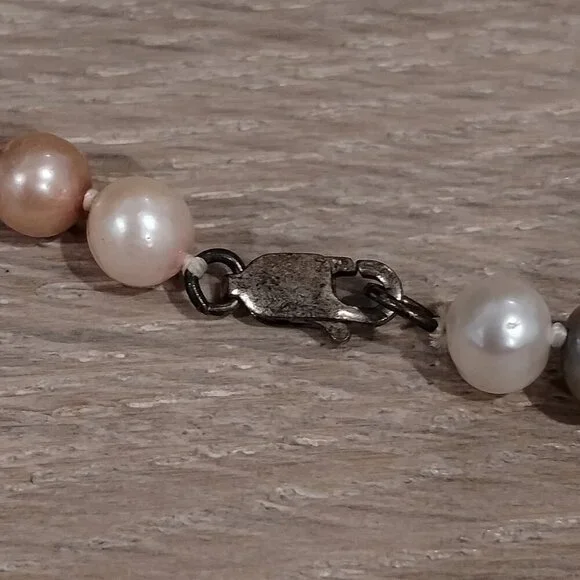 Multicolored Cultured Pearl Necklace and 2 Bracelets Set - Picture 5 of 8